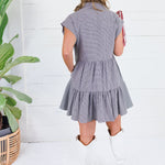 Jolie Black Micro Check Mini Dress Elan