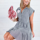 Jolie Black Micro Check Mini Dress Elan