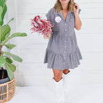 Jolie Black Micro Check Mini Dress Elan