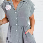 Jolie Black Micro Check Mini Dress Elan