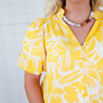 Joni Sunshine Floral Button Top Sugarlips