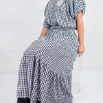 Jordan Black Gingham Maxi Skirt Entro