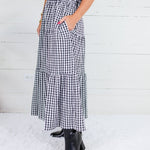 Jordan Black Gingham Maxi Skirt Entro