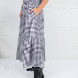 Jordan Black Gingham Maxi Skirt Entro