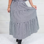 Jordan Black Gingham Maxi Skirt Entro