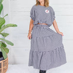 Jordan Black Gingham Maxi Skirt Entro
