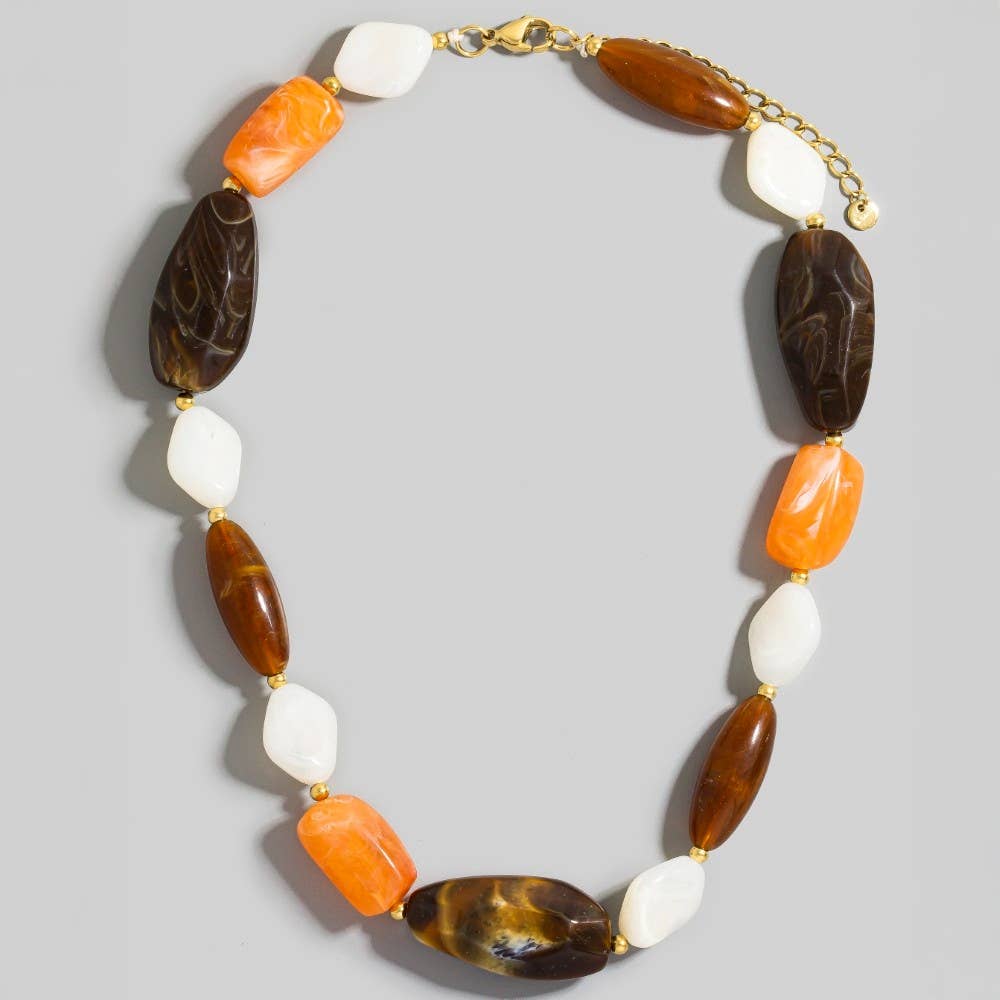 Jordan Brown Resin Bead Necklace