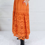 Jordan Ginger Eyelet Maxi Skirt Polagram