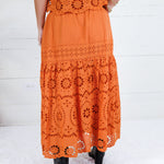 Jordan Ginger Eyelet Maxi Skirt Polagram