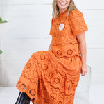 Jordan Ginger Eyelet Maxi Skirt Polagram