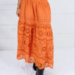 Jordan Ginger Eyelet Maxi Skirt Polagram