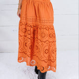Jordan Ginger Eyelet Maxi Skirt Polagram