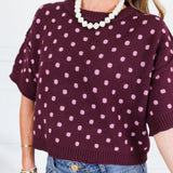 Joseph Burgundy Dottie Sweater Entro