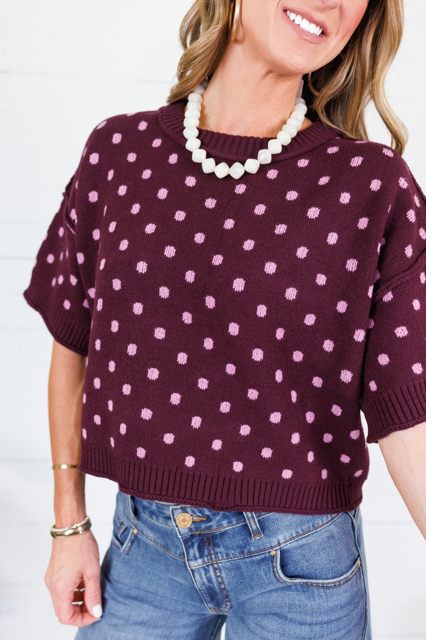 Joseph Burgundy Dottie Sweater Entro