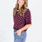 Joseph Burgundy Dottie Sweater Entro