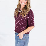 Joseph Burgundy Dottie Sweater Entro