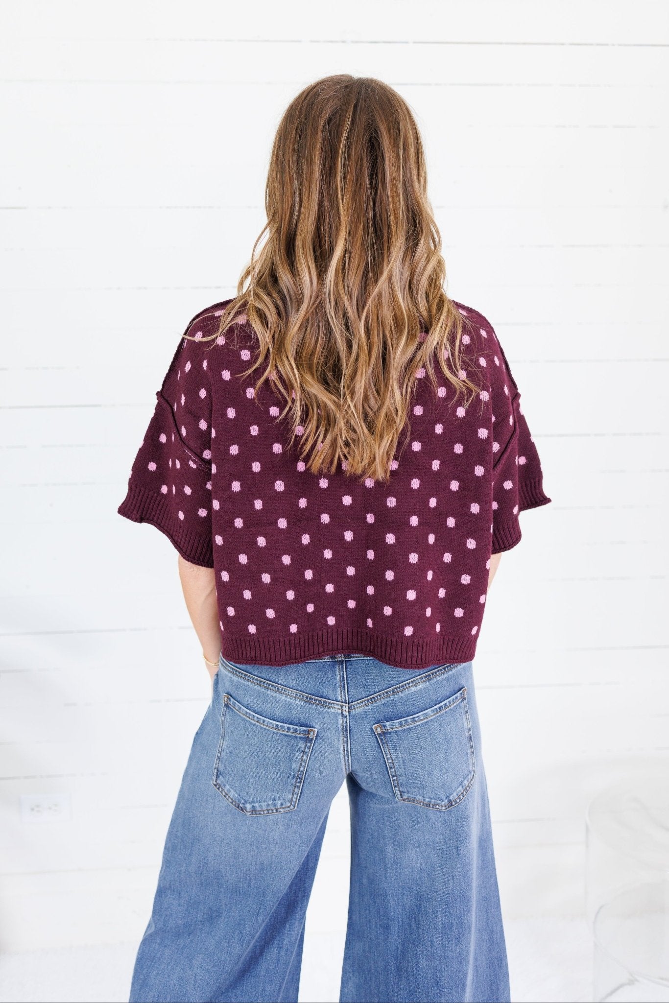 Joseph Burgundy Dottie Sweater Entro