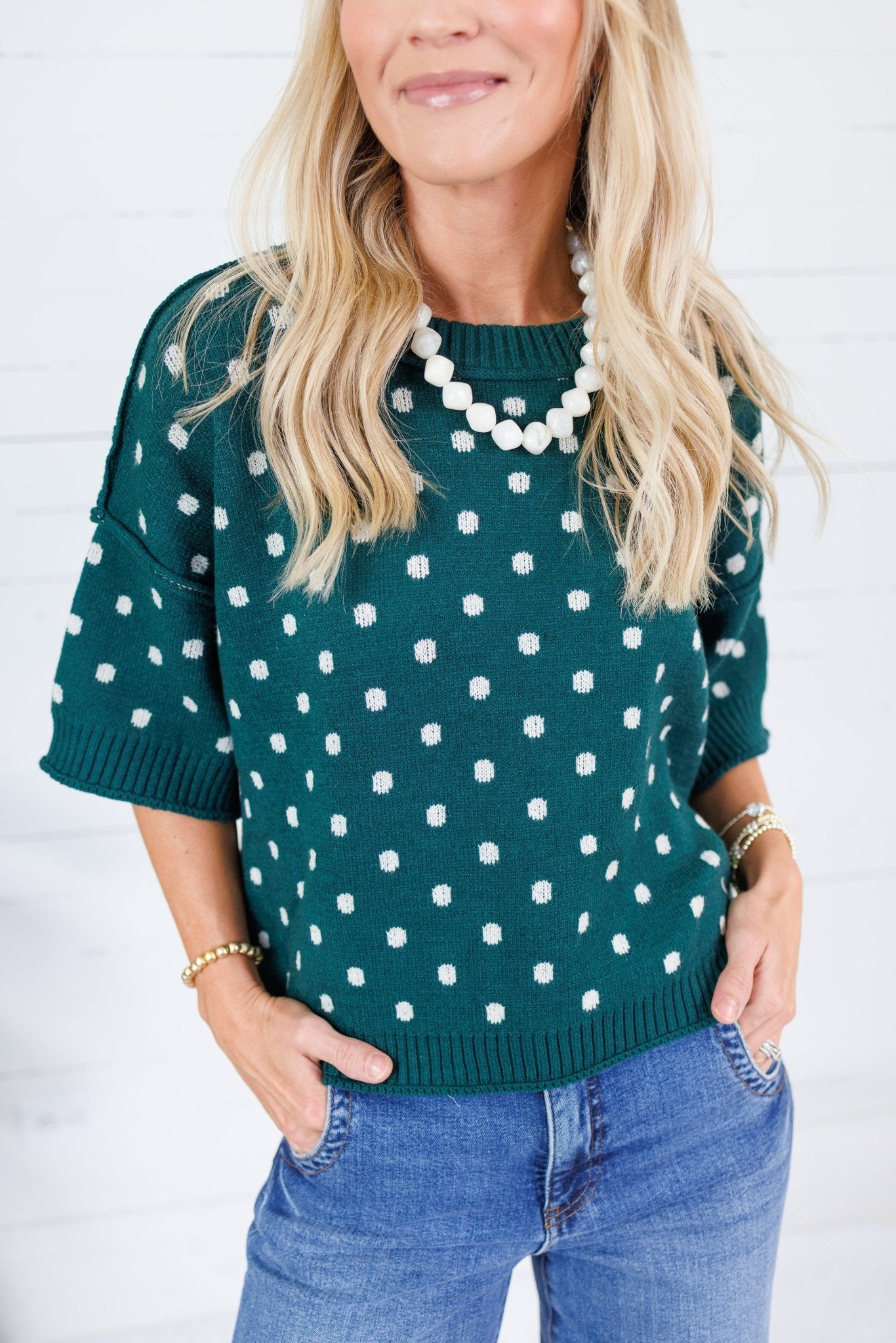 Joseph Hunter Green Dottie Sweater Entro
