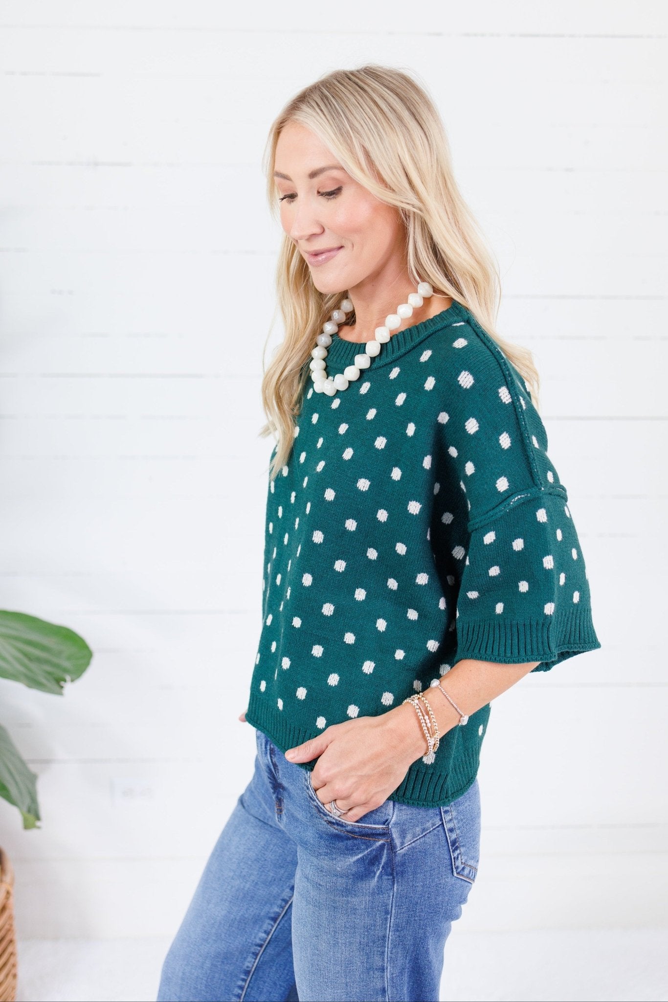 Joseph Hunter Green Dottie Sweater Entro