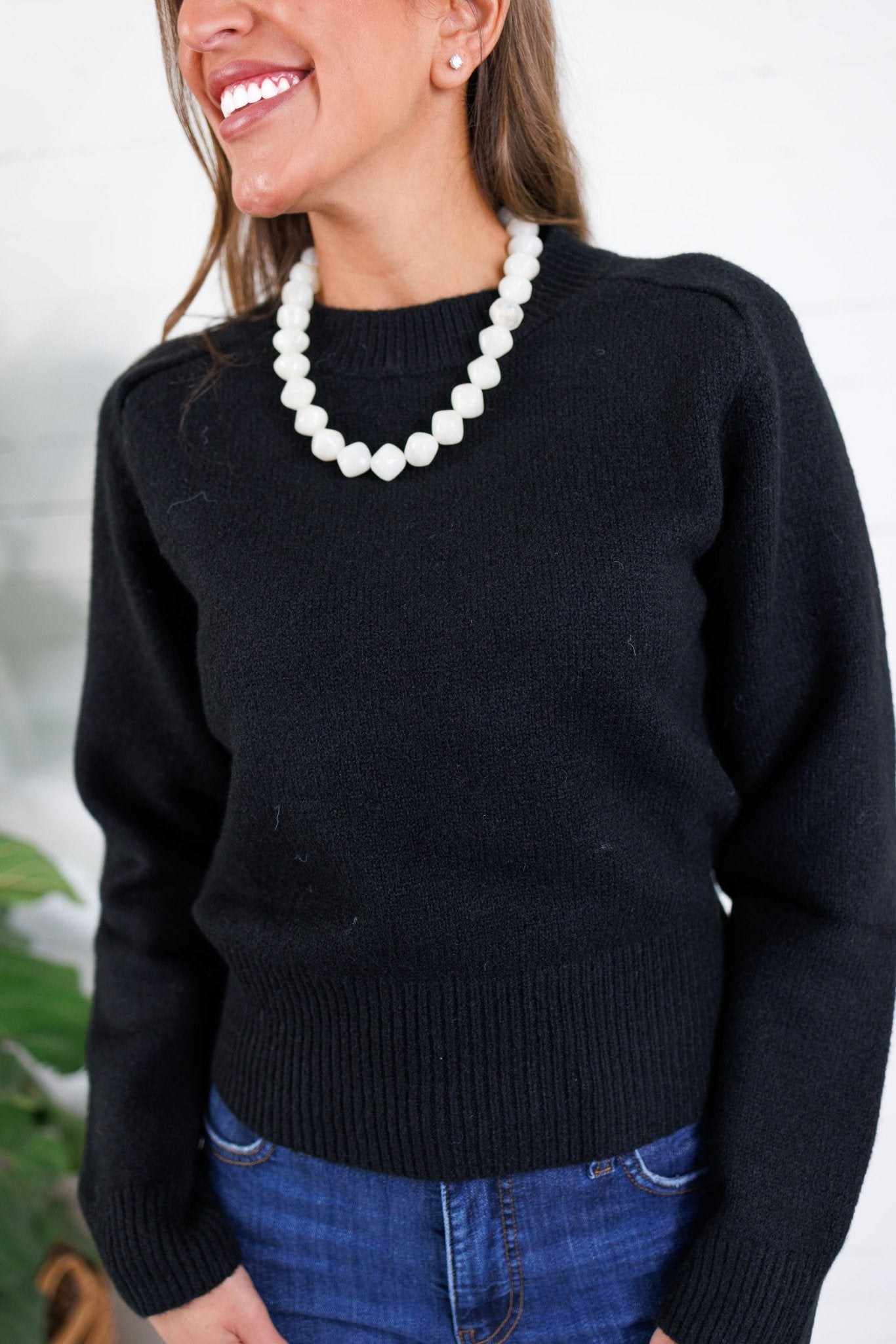 Jules Black Crewneck Sweater Molly Bracken