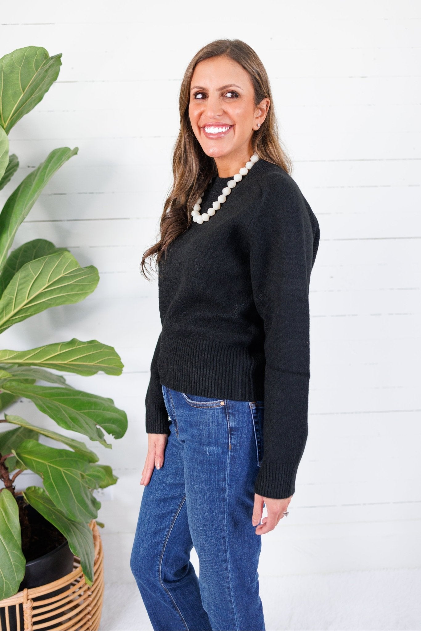 Jules Black Crewneck Sweater Molly Bracken
