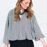 Juniper Black Gingham Bomber Jacket Entro