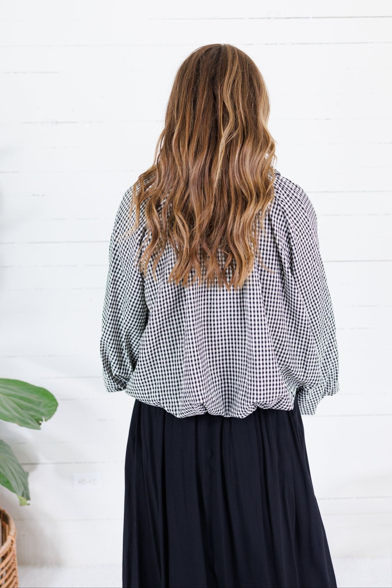 Juniper Black Gingham Bomber Jacket Entro