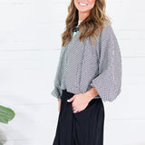 Juniper Black Gingham Bomber Jacket Entro