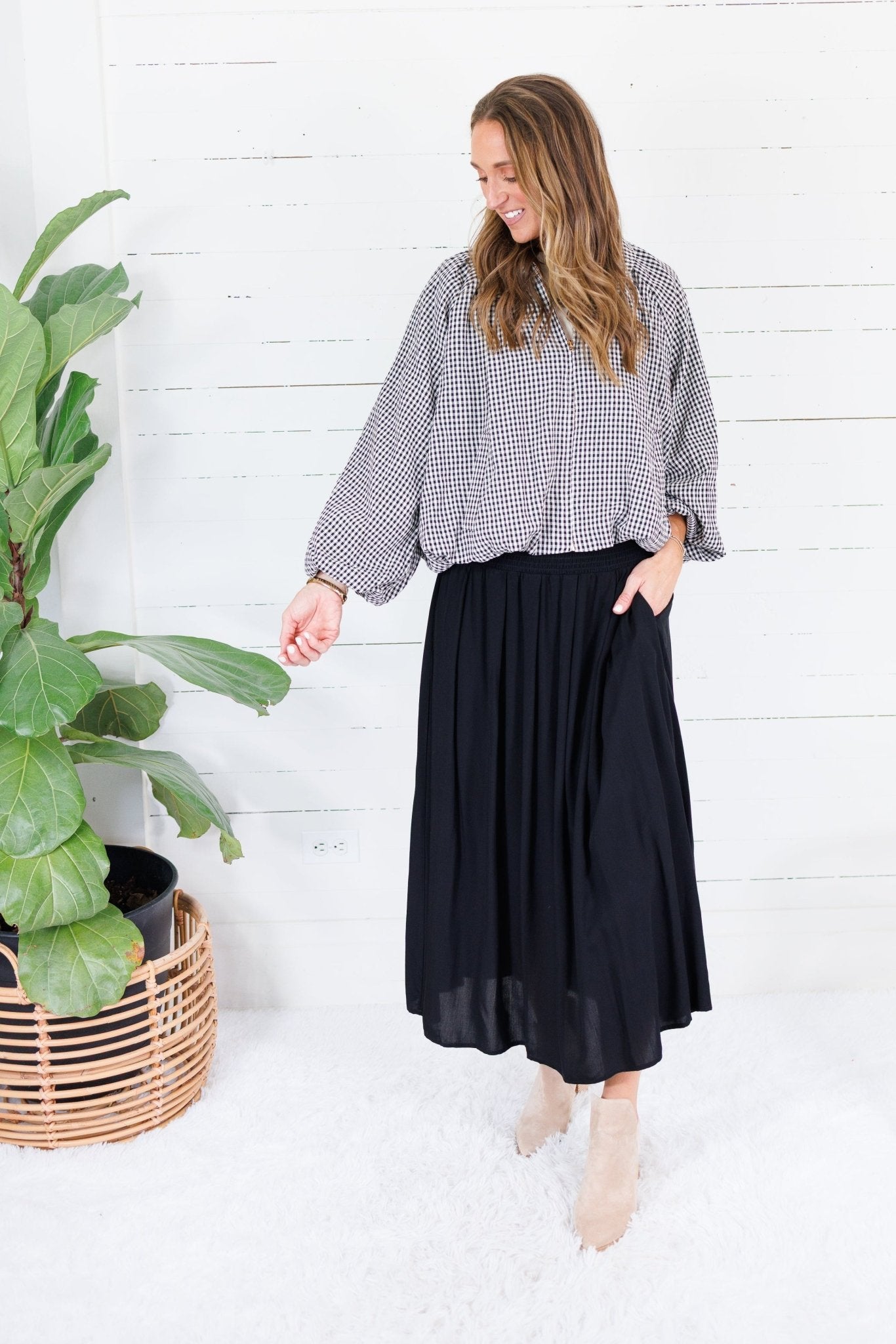 Juniper Black Gingham Bomber Jacket Entro