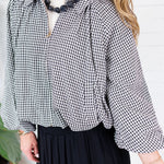 Juniper Black Gingham Bomber Jacket Entro