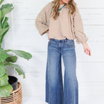 Juniper Camel Gingham Bomber Jacket Entro
