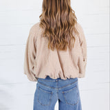 Juniper Camel Gingham Bomber Jacket Entro