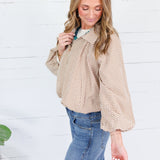 Juniper Camel Gingham Bomber Jacket Entro