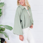 Juniper Olive Gingham Bomber Jacket Entro