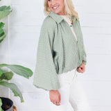 Juniper Olive Gingham Bomber Jacket Entro