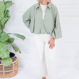 Juniper Olive Gingham Bomber Jacket Entro