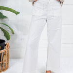 Justine Off White Scallop Pocket Pants EESOME