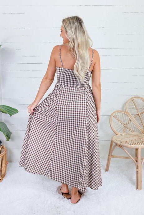 Kalley Brown Gingham Maxi Dress