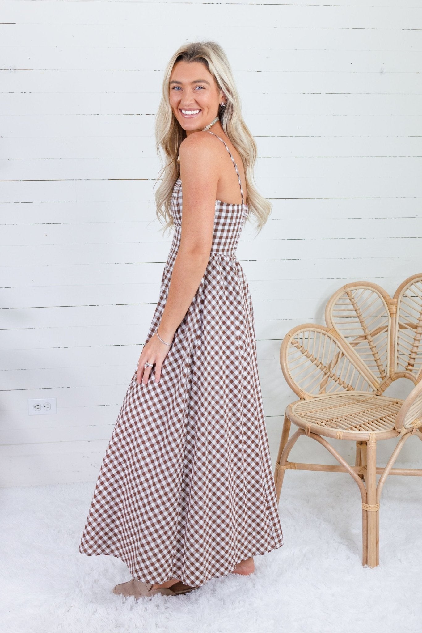 Kalley Brown Gingham Maxi Dress