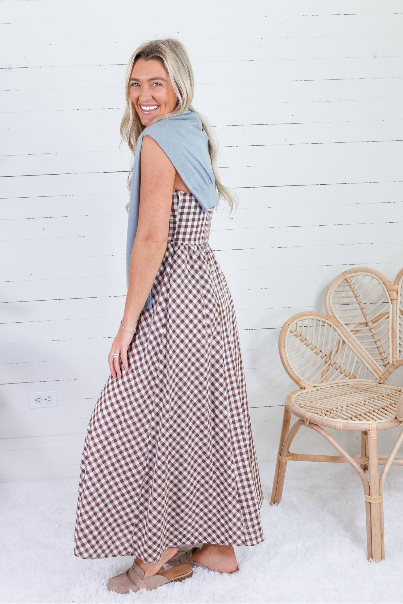 Kalley Brown Gingham Maxi Dress