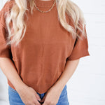 Katelyn Camel Relaxed Elbow Sleeve Sweater Glam
