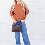 Katelyn Camel Relaxed Elbow Sleeve Sweater Glam