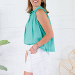 Kathleen Mint Sleeveless Top - T1 Tops - Blouses - Clover + Bee