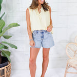 Kathleen Pale Yellow Sleeveless Top Elan