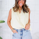 Kathleen Pale Yellow Sleeveless Top Elan