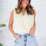 Kathleen Pale Yellow Sleeveless Top Elan