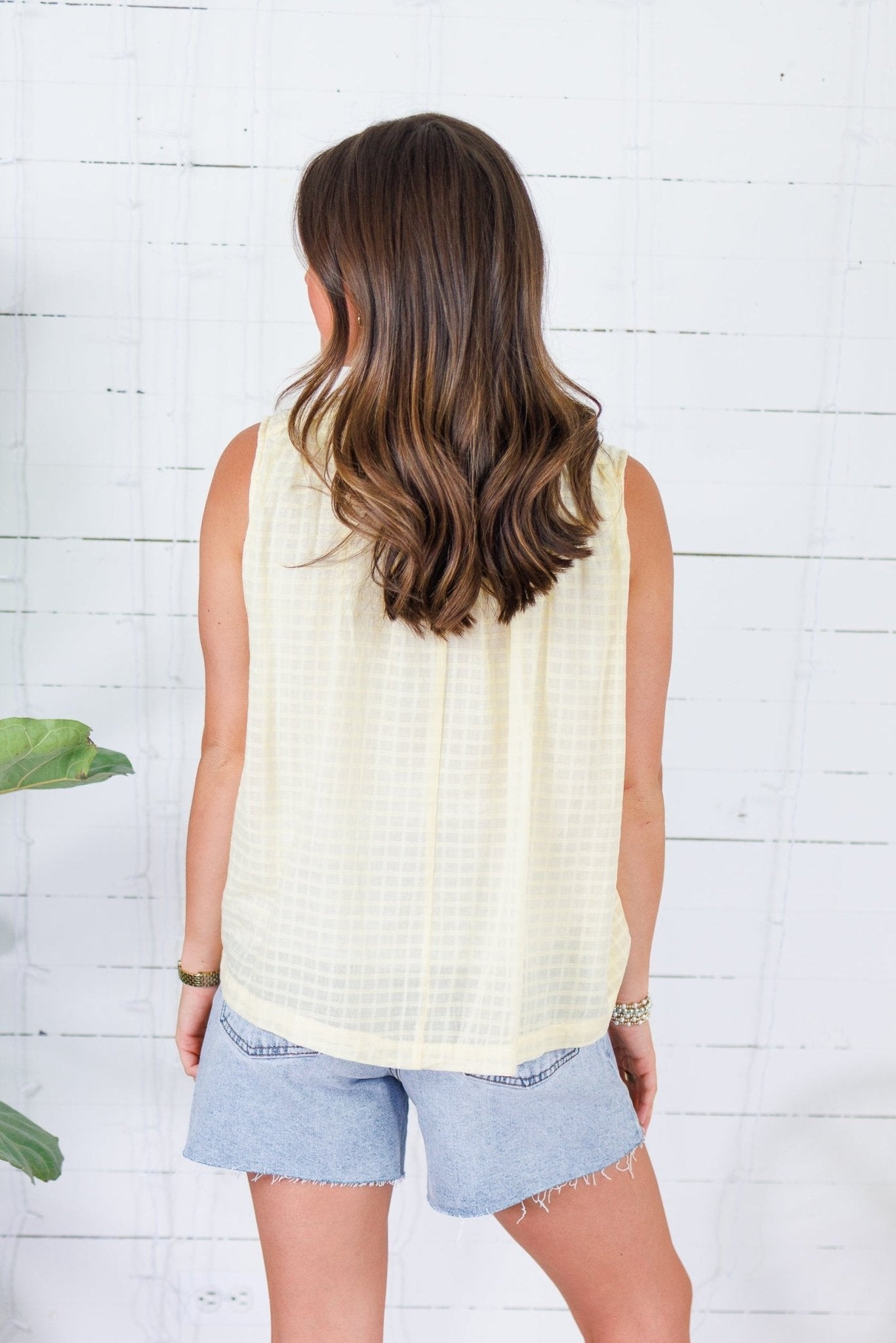 Kathleen Pale Yellow Sleeveless Top Elan