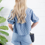 Katie Chambray Polka-Dot Top Karlie