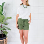 Katie Dill Linen Drawstring Shorts KUT