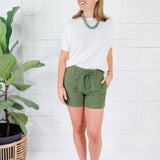Katie Dill Linen Drawstring Shorts KUT